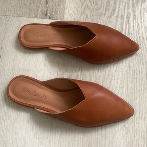 Madewell Emilia Mule size 8 leather camel tan pointed toe casual